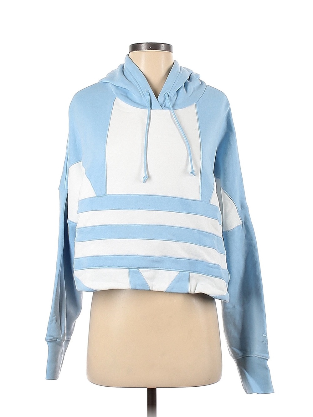 adidas Baby Blue & White Cropped Hoodie - Picture 6 of 6